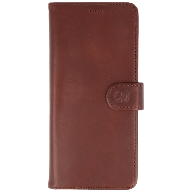 Rico Vitello Funda tipo libro de cuero genuino para Samsung Galaxy 20 Mocca