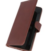 Rico Vitello Funda tipo libro de cuero genuino para Samsung Galaxy 20 Mocca