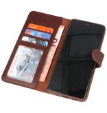 Rico Vitello Funda tipo libro de cuero genuino para Samsung Galaxy 20 Mocca