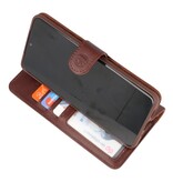Rico Vitello Funda tipo libro de cuero genuino para Samsung Galaxy 20 Mocca