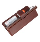 Étui Book Type Rico Vitello en cuir véritable pour Samsung Galaxy 20 Mocca