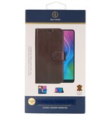 Rico Vitello Funda tipo libro de cuero genuino para Samsung Galaxy 20 Mocca