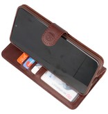 Rico Vitello Funda tipo libro de cuero genuino para Samsung Galaxy 20 Plus Mocca