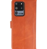 Coque Book Type Rico Vitello en cuir véritable pour Samsung Galaxy 20 Ultra Marron