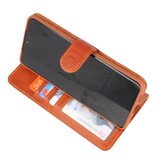 Rico Vitello Funda tipo libro de cuero genuino para Samsung Galaxy 20 Ultra Marrón
