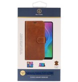 Rico Vitello Funda tipo libro de cuero genuino para Samsung Galaxy 20 Ultra Marrón