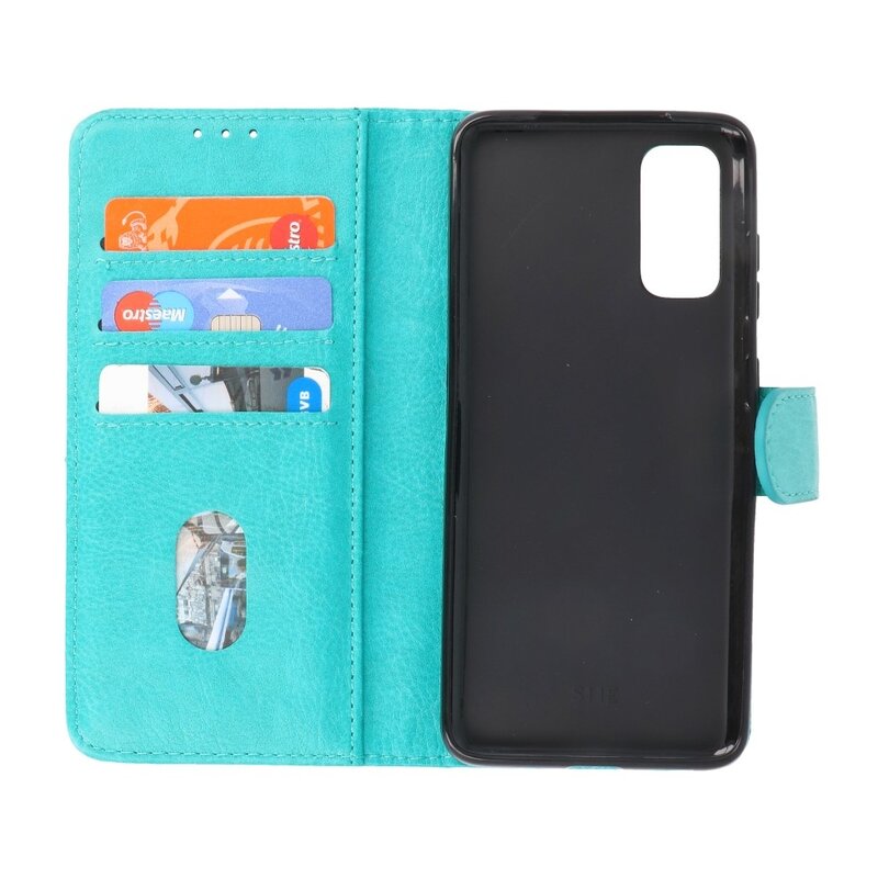 Bookstyle Wallet Cases Hoesje voor Samsung Galaxy S20 Groen
