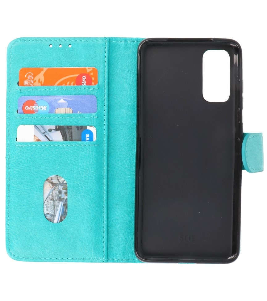 Bookstyle Wallet Cases Hoesje voor Samsung S20 Groen