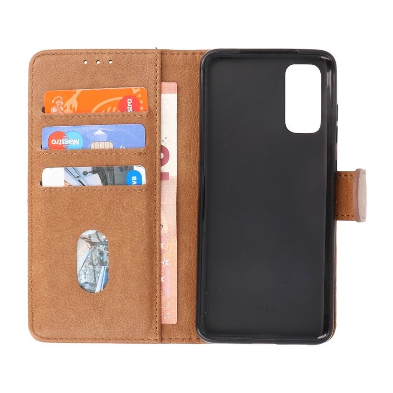 Bookstyle Wallet Cases Hoesje voor Samsung Galaxy S20 Bruin