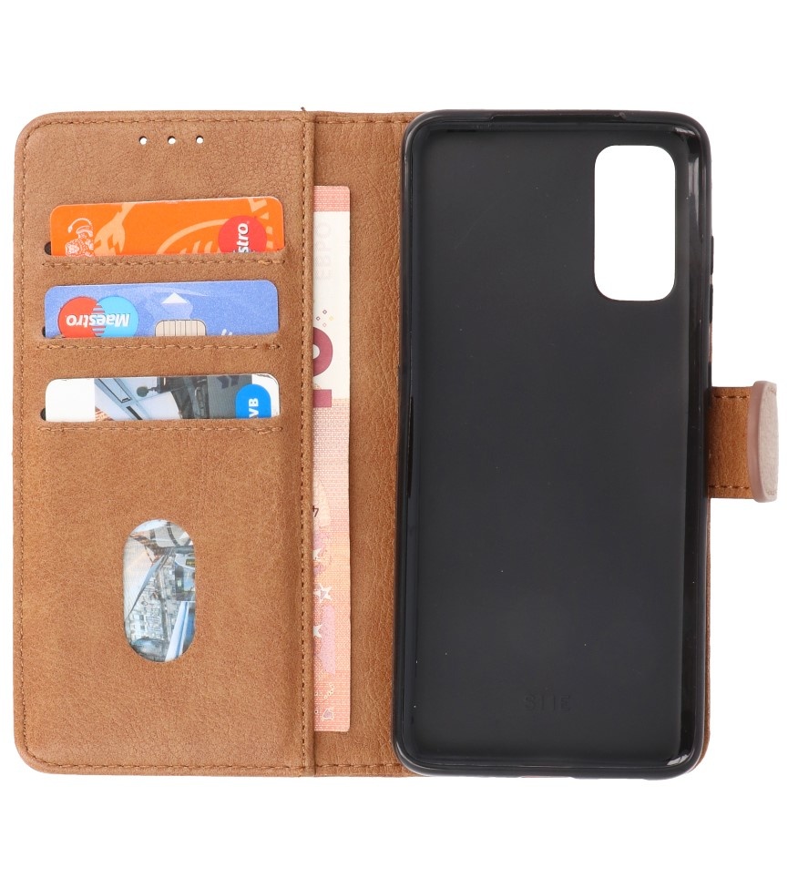 Bookstyle Wallet Cases Hoesje voor Samsung S20 Bruin