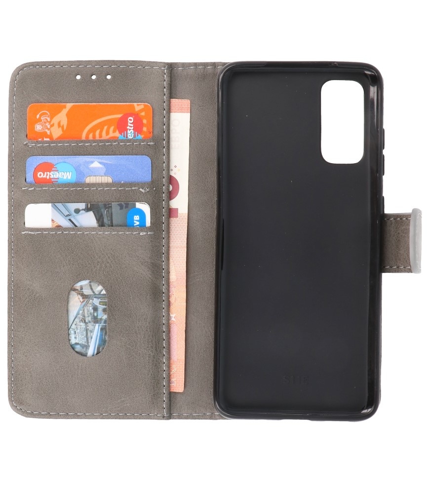 Bookstyle Wallet Cases Hoesje voor Samsung S20 Grijs