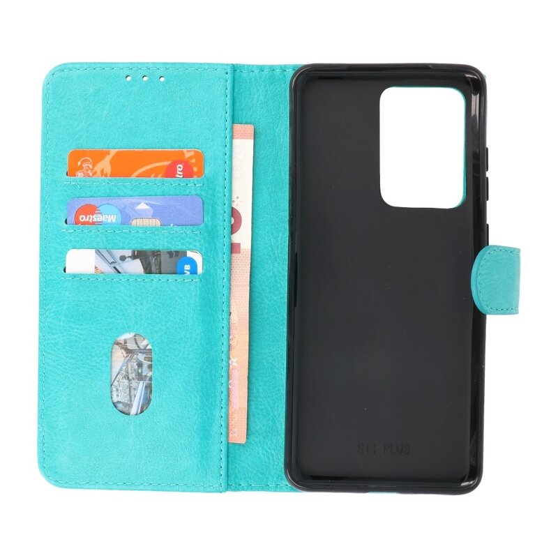 Bookstyle Wallet Cases Hoesje voor Samsung Galaxy S20 Ultra Groen