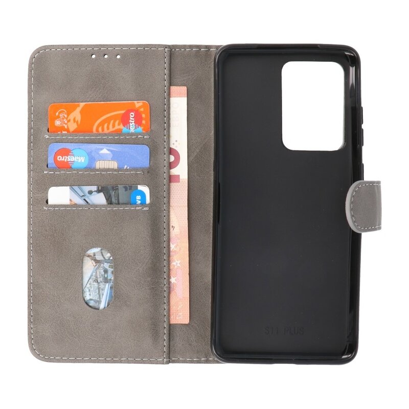 Bookstyle Wallet Cases Hoesje voor Samsung Galaxy S20 Ultra Grijs
