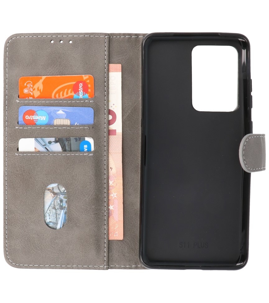 Bookstyle Wallet Cases Hoesje voor Samsung S20 Ulta Grijs