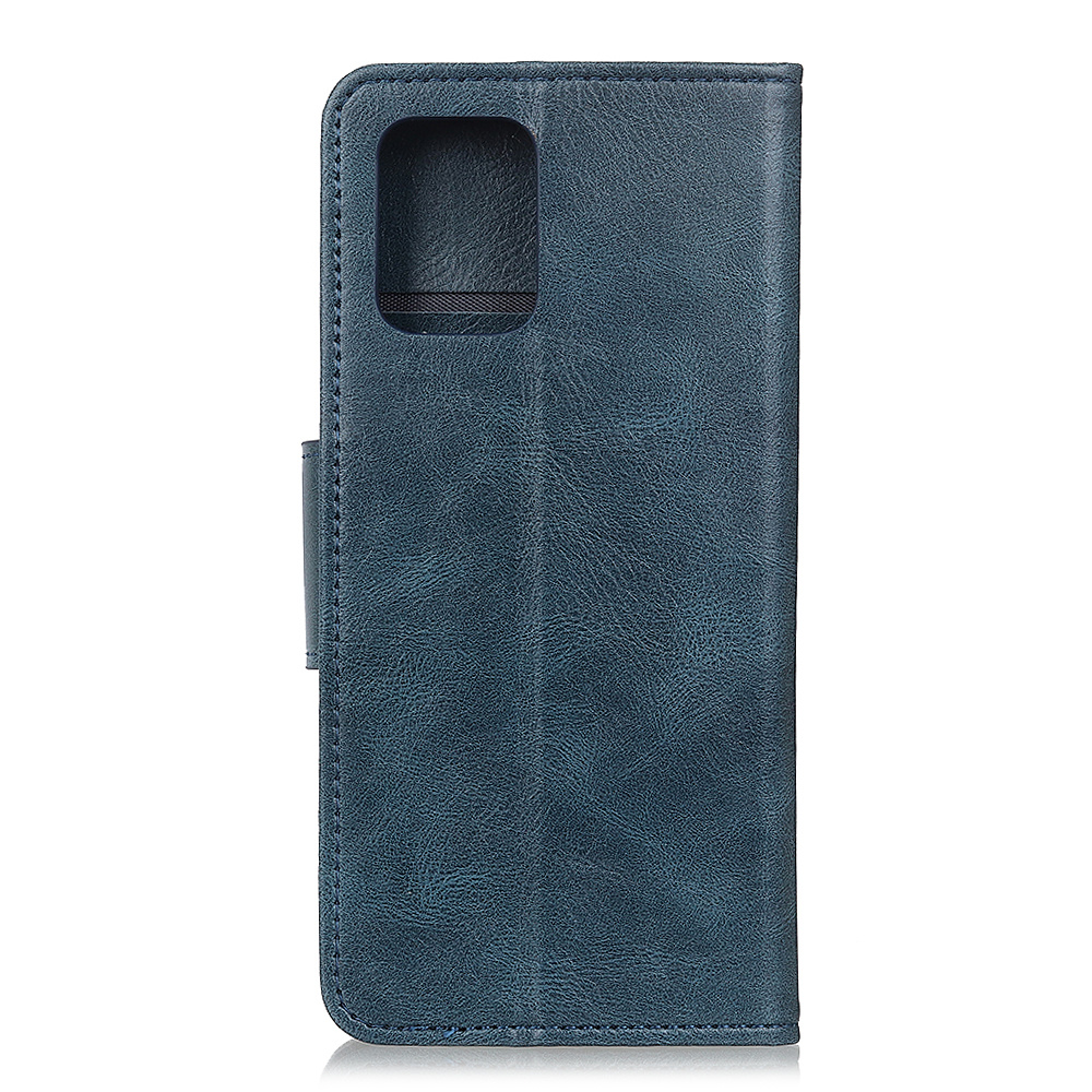 Pull Up PU Leder Bookstyle voor Samsung Galaxy A71 5G Blauw