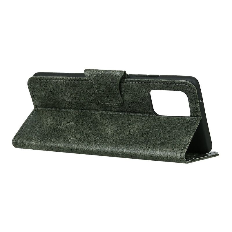 Pull Up PU Bookstyle in pelle per Samsung Galaxy A71 5G verde scuro