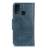 Book up in pelle PU pull up per Samsung Galaxy M31 blu