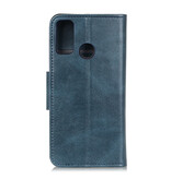 Book up in pelle PU pull up per Samsung Galaxy M31 blu