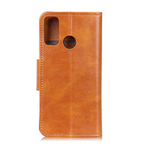 Tirez le style de livre en cuir PU pour Samsung Galaxy M31 Marron