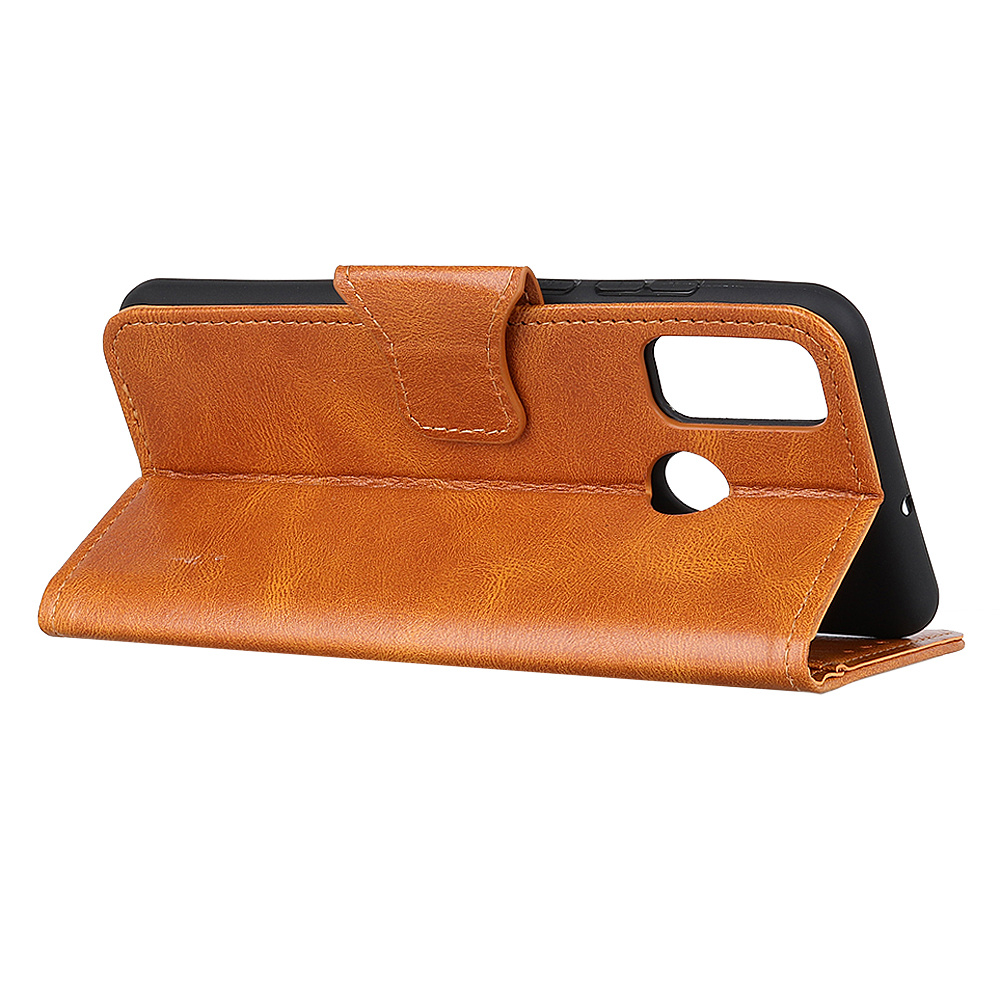 Pull Up PU Leder Bookstyle voor Samsung Galaxy M31 Bruin