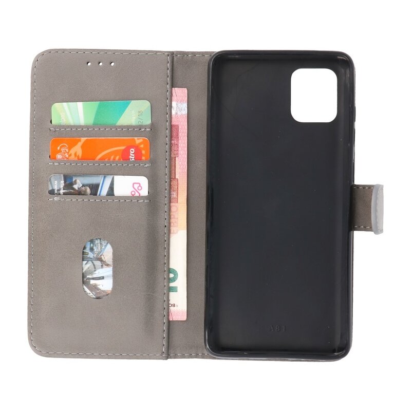 Bookstyle Wallet Cases Hoes voor Galaxy Note 10 Lite Grijs