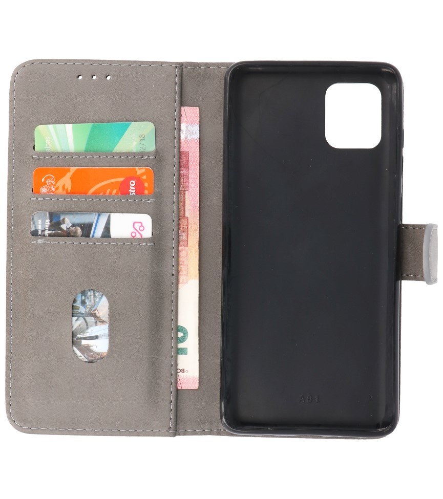 Bookstyle Wallet Cases Hoes voor Galaxy Note 10 Lite Grijs