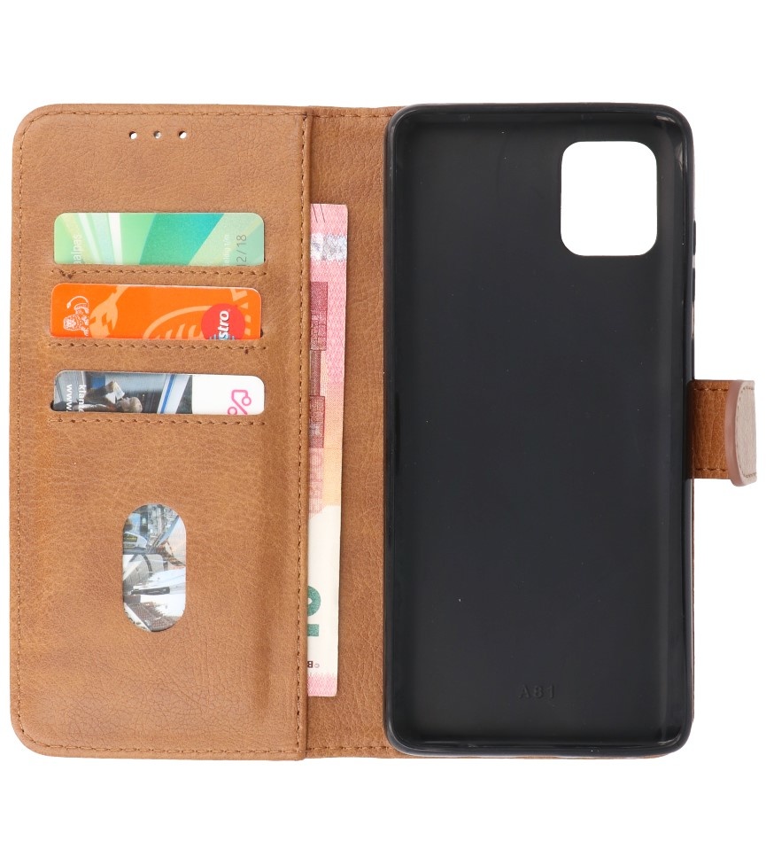 Bookstyle Wallet Cases Hoes voor Samsung Galaxy Note 10 Lite Bruin