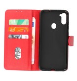 Funda Estuche Bookstyle Wallet para Samsung Galaxy A11 Rojo