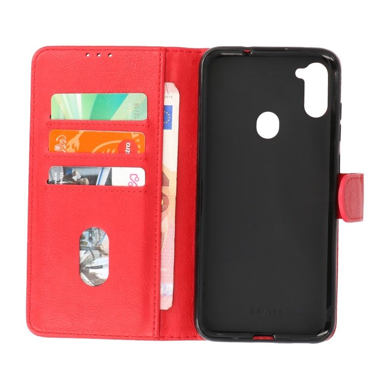 Bookstyle Wallet Cases Case for Samsung Galaxy A11 Red