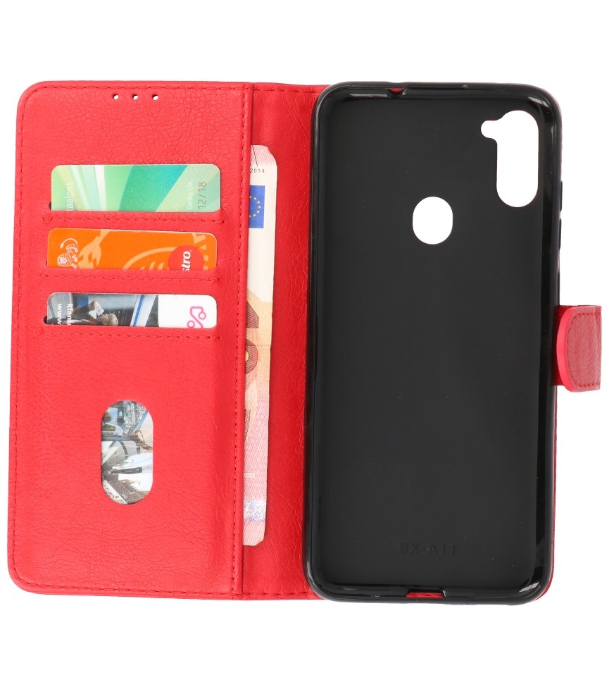 Bookstyle Wallet Cases Case for Samsung Galaxy A11 Red