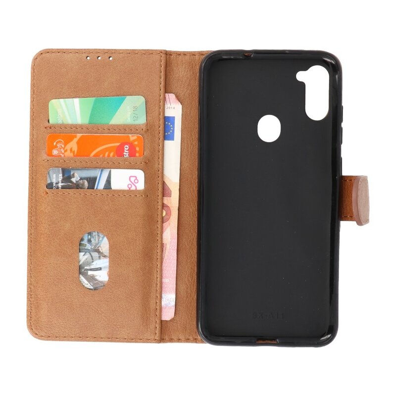 Étui Portefeuille Bookstyle pour Samsung Galaxy A11 Marron