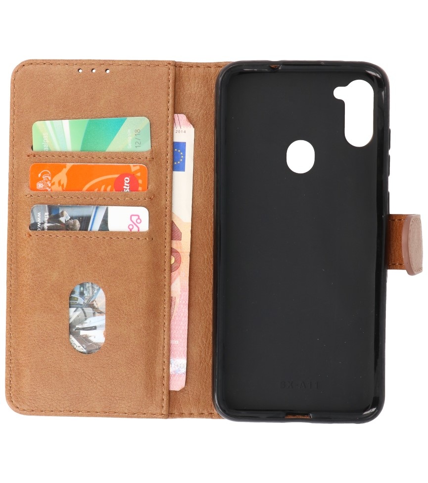 Bookstyle Wallet Cases Hülle für Samsung Galaxy A11 Brown