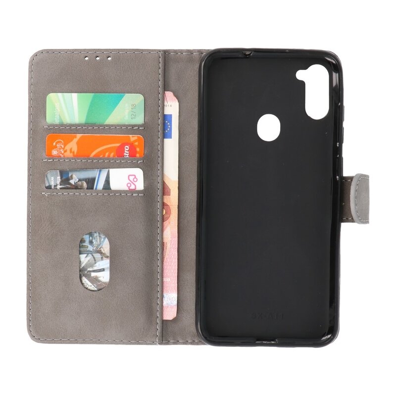 Funda Estuche Bookstyle Wallet para Samsung Galaxy A11 Gris