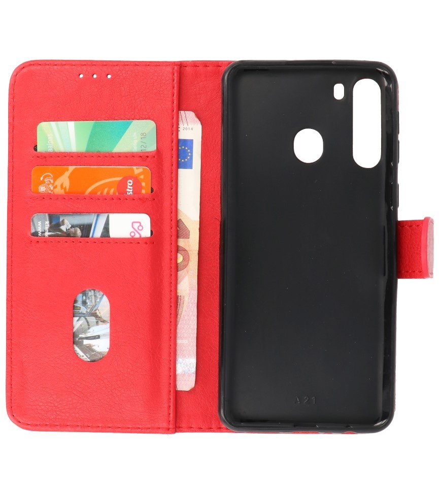 Bookstyle Wallet Cases Case for Samsung Galaxy A21 Red