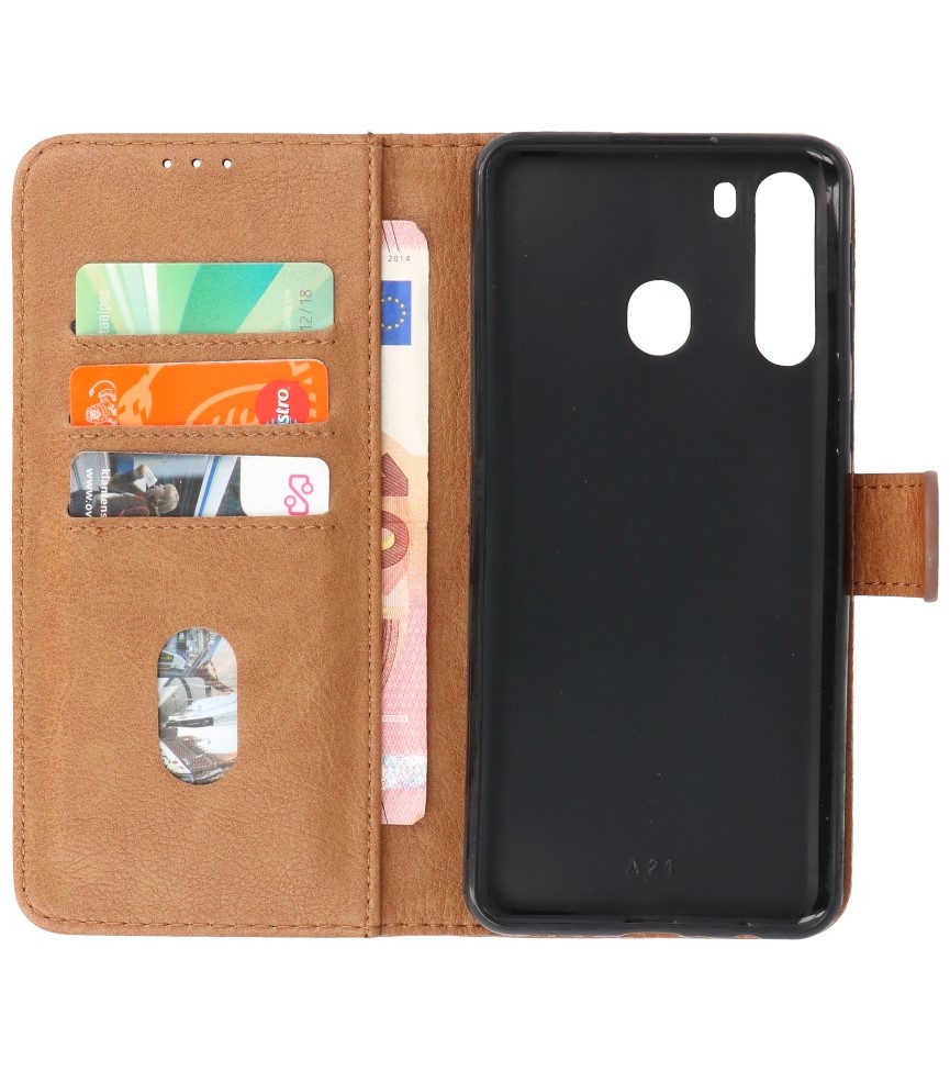 Bookstyle Wallet Cases Case for Samsung Galaxy A21 Brown