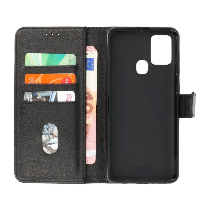 Bookstyle Wallet Cases Hülle für Samsung Galaxy A21s Black