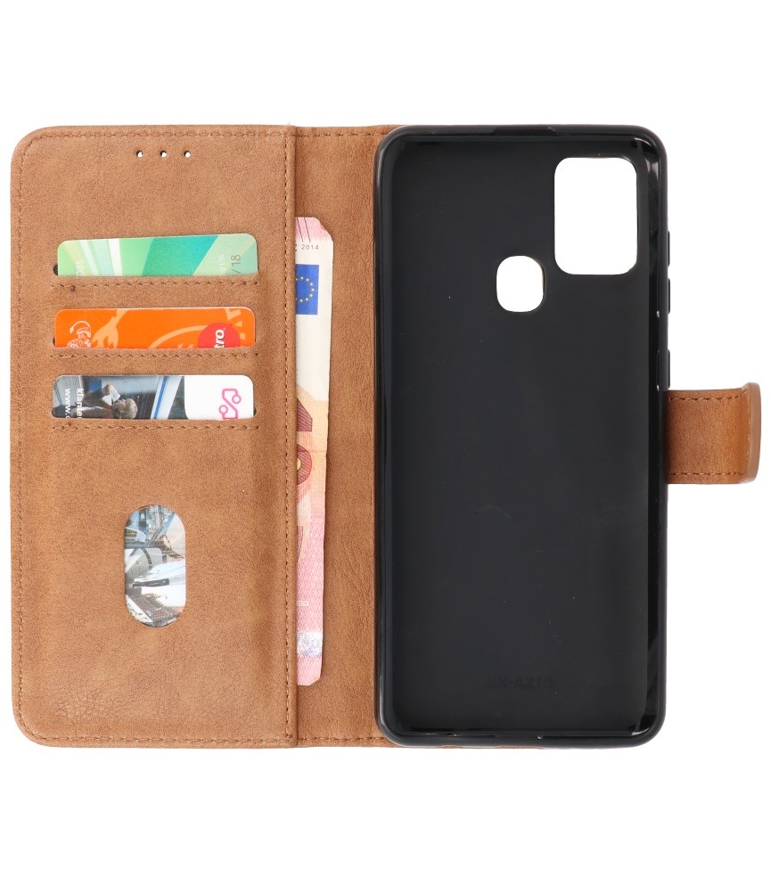 Bookstyle Wallet Cases Hülle für Samsung Galaxy A21s Brown