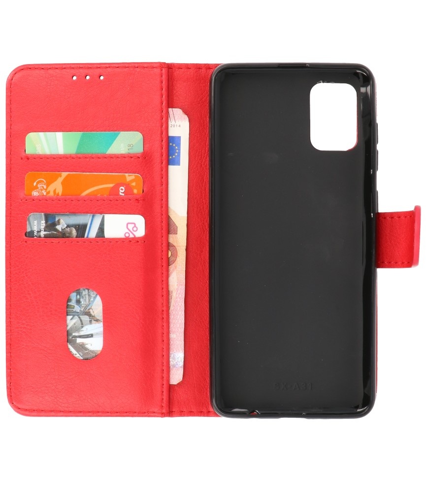 Funda Estuche Bookstyle Wallet para Samsung Galaxy A31 Rojo