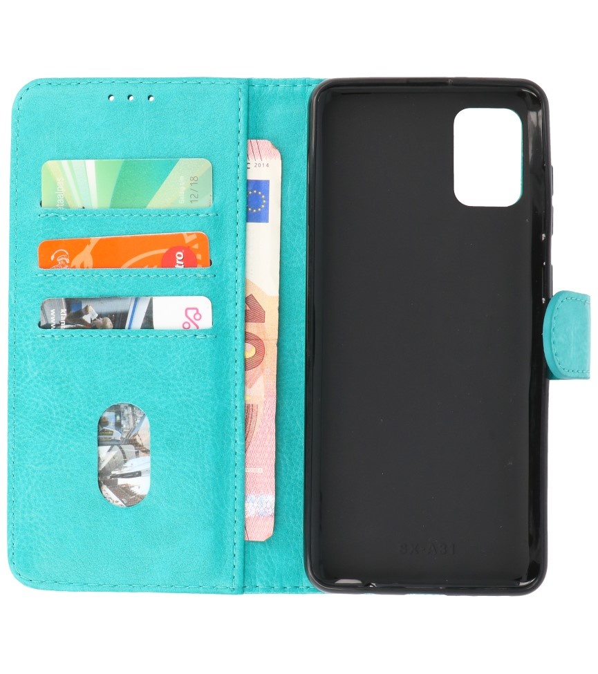 Bookstyle Wallet Cases Hoesje voor Samsung Galaxy A31 Groen