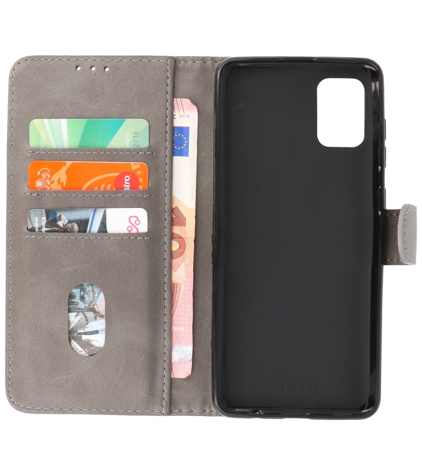 Bookstyle Wallet Cases Hoesje voor Samsung Galaxy A31 Grijs