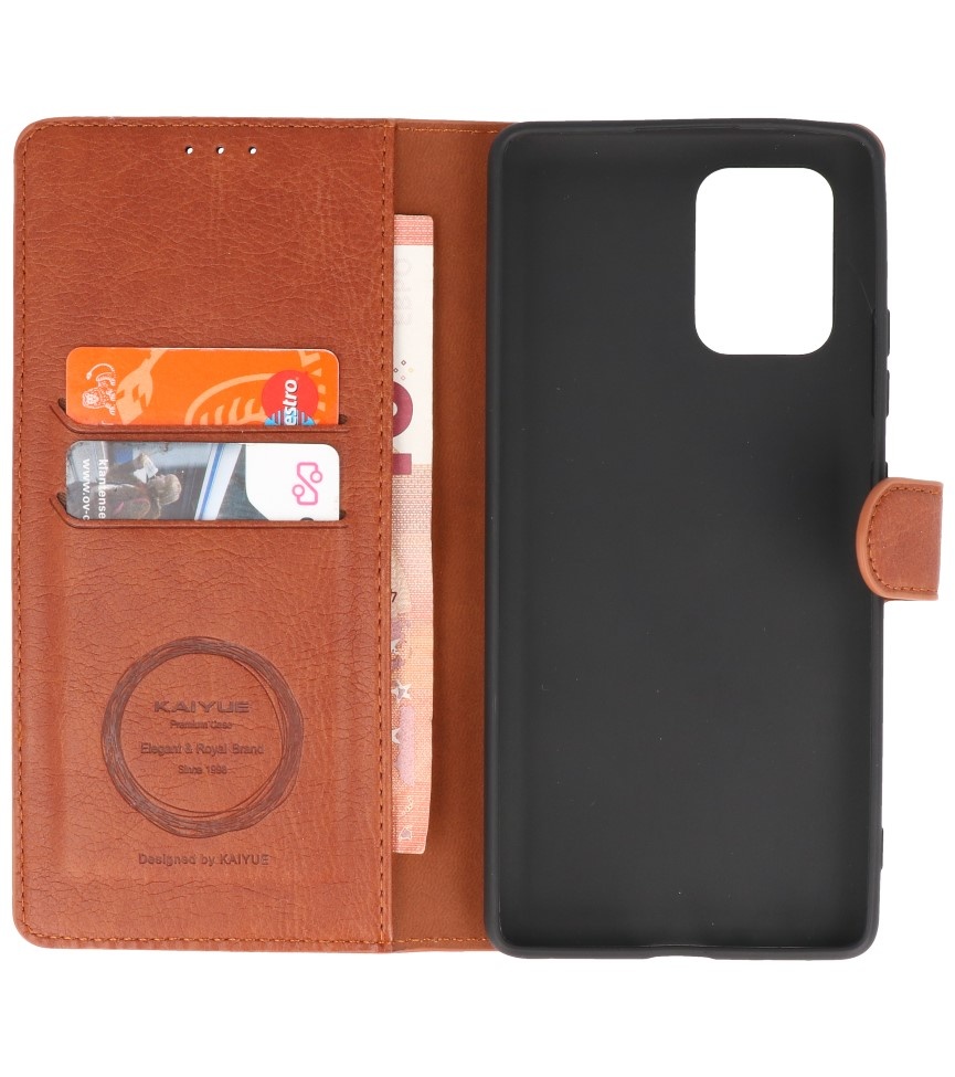 Luxury Wallet Case for Samsung Galaxy S10 Lite Brown