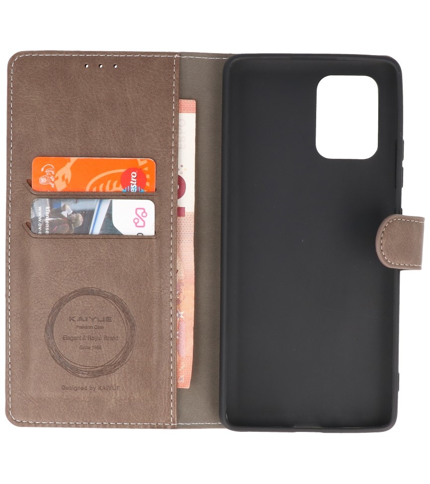 Luxury Wallet Case for Samsung Galaxy S10 Lite Gray