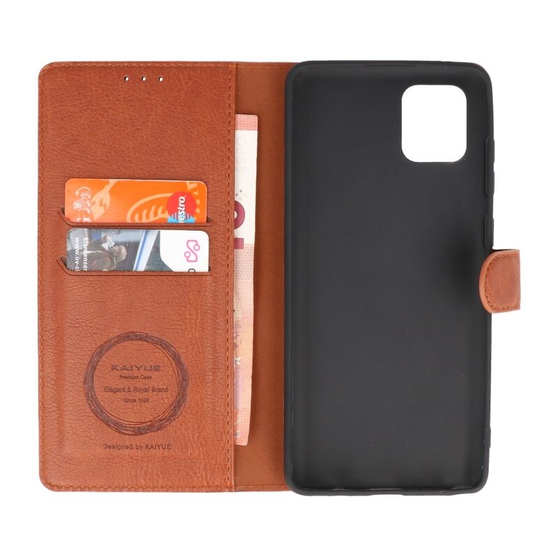 Luxury Wallet Case for Samsung Galaxy Note 10 Lite Brown