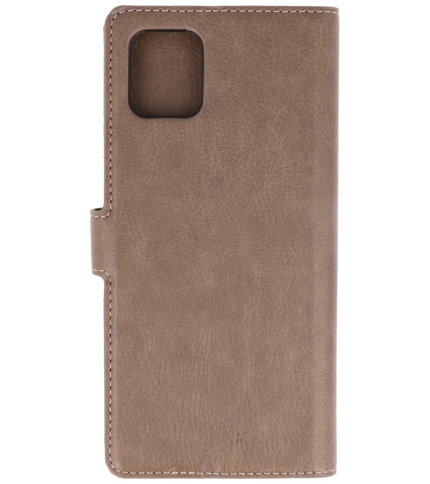 Estuche de lujo tipo billetera para Samsung Galaxy Note 10 Lite gris