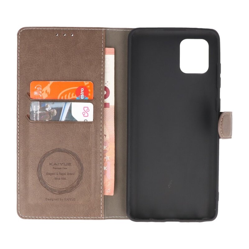 Luxe Portemonnee Hoesje voor Samsung Galaxy Note 10 Lite Grijs