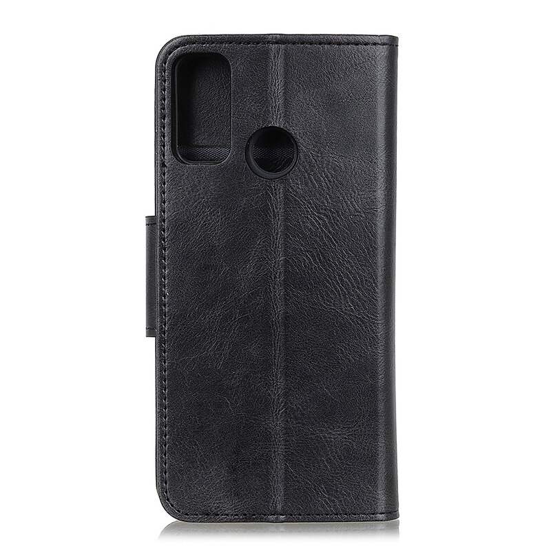 Pull Up PU Leder Bookstyle voor Samsung Galaxy A21s Zwart
