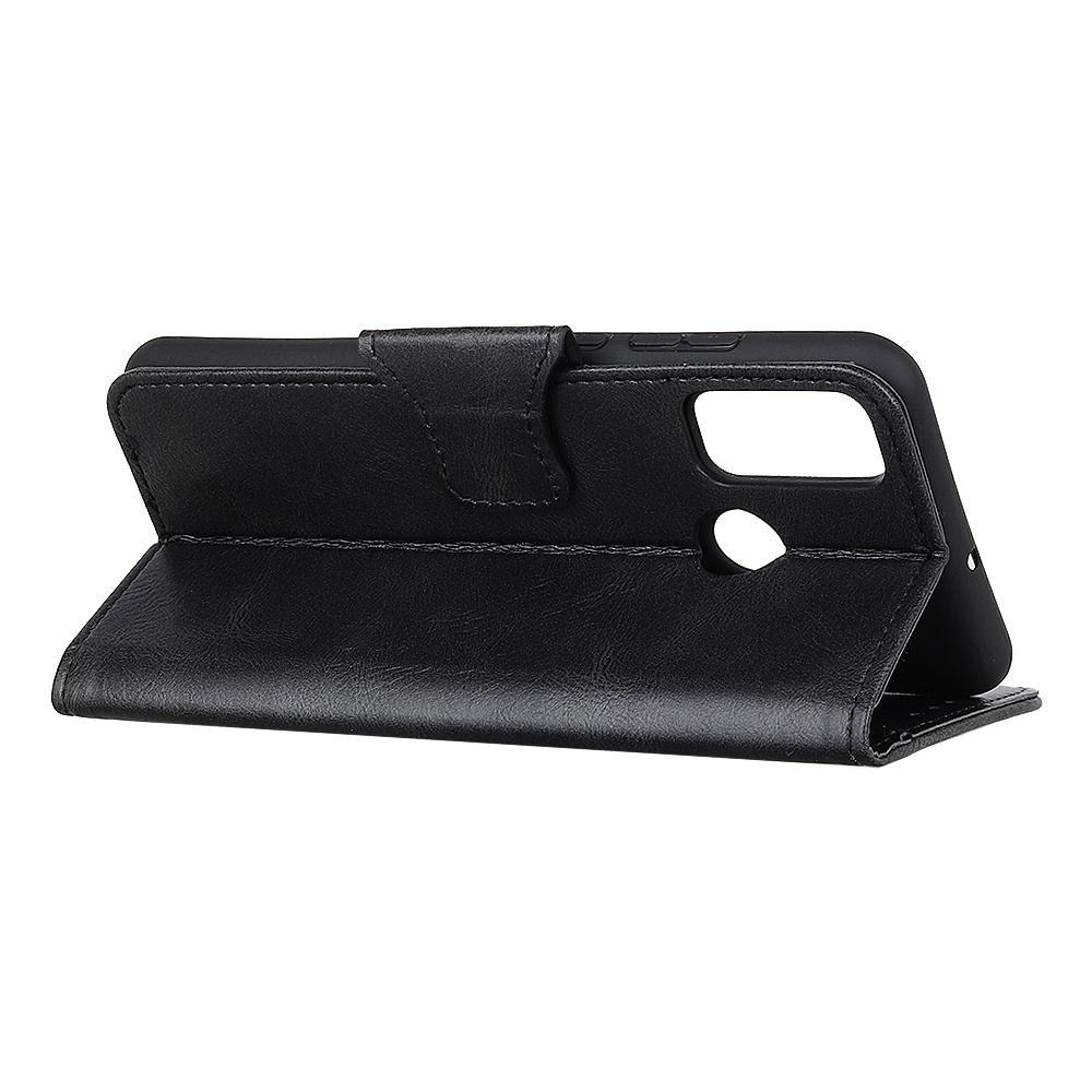 Pull Up PU Leder Bookstyle voor Samsung Galaxy A21s Zwart