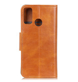 Tirez le style de livre en cuir PU pour Samsung Galaxy A21s marron