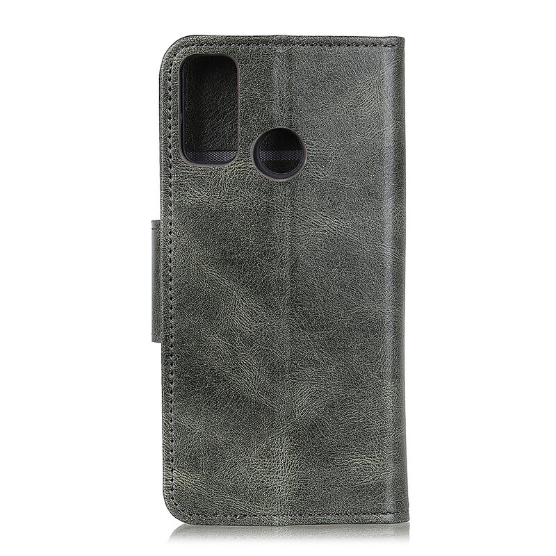 Pull Up PU Leder Bookstyle für Samsung Galaxy A21s Dark Green