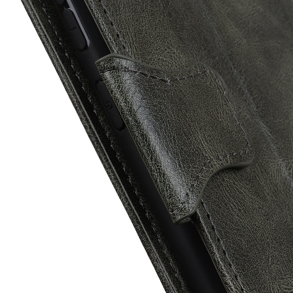 Tirez le style de livre en cuir PU pour Samsung Galaxy A21s vert foncé
